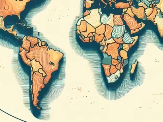 Illustration of a map of the world